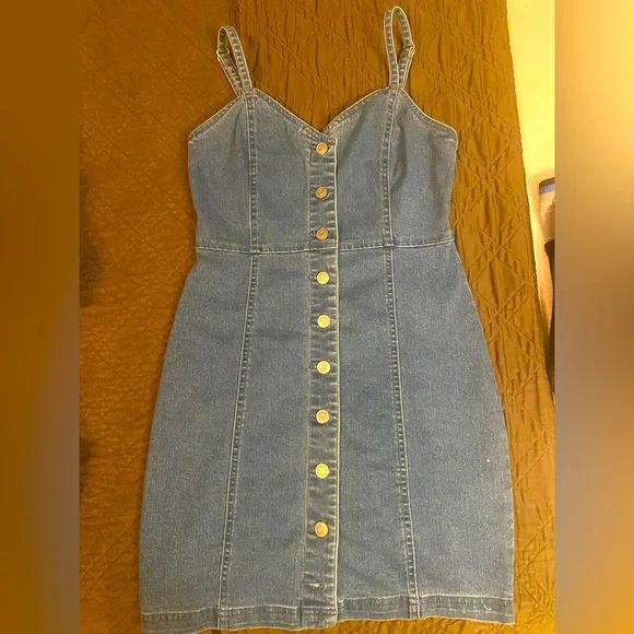 white christmas dresses Denim Halter Mini Dress main image 0